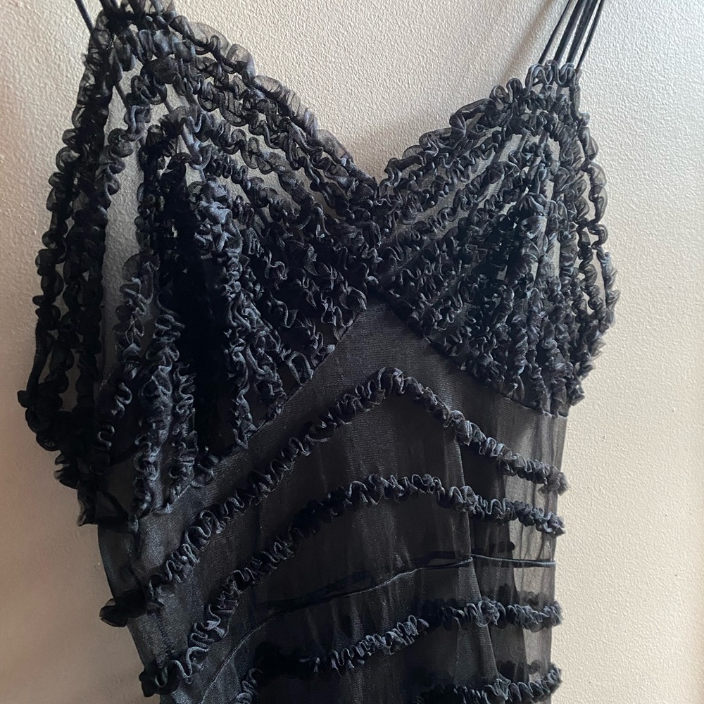 Vintage 1950s sheer black slip dress - Picture 3 of 5
